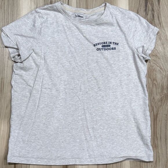 L.L. Bean Tan Restore The Outdoors Short Sleeve Graphic Tee Shirt Women’s Small - Picture 1 of 4